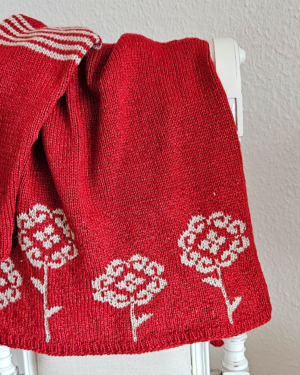 Details der Intarsien im Pullover Jule