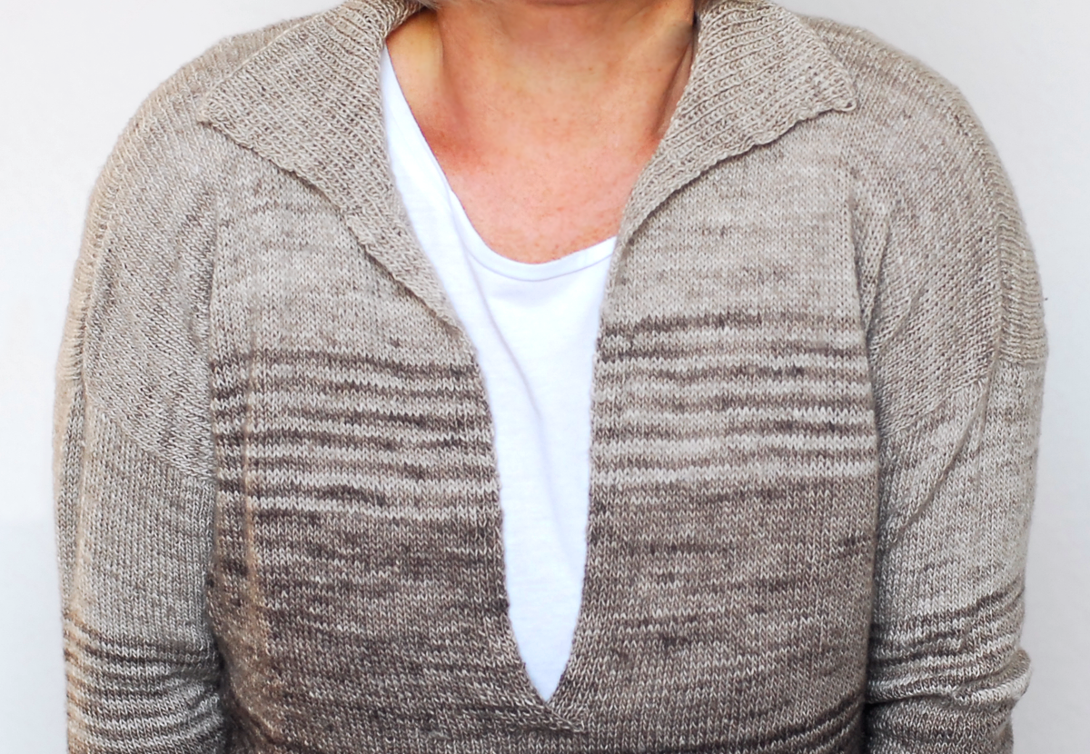 Detailsansicht Polo-Ausschnitt Pullover Shirley