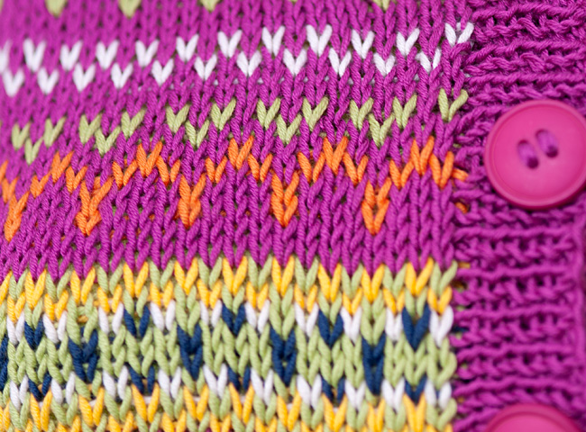 Detailansicht Jaquardmuster Strickjacke Elise