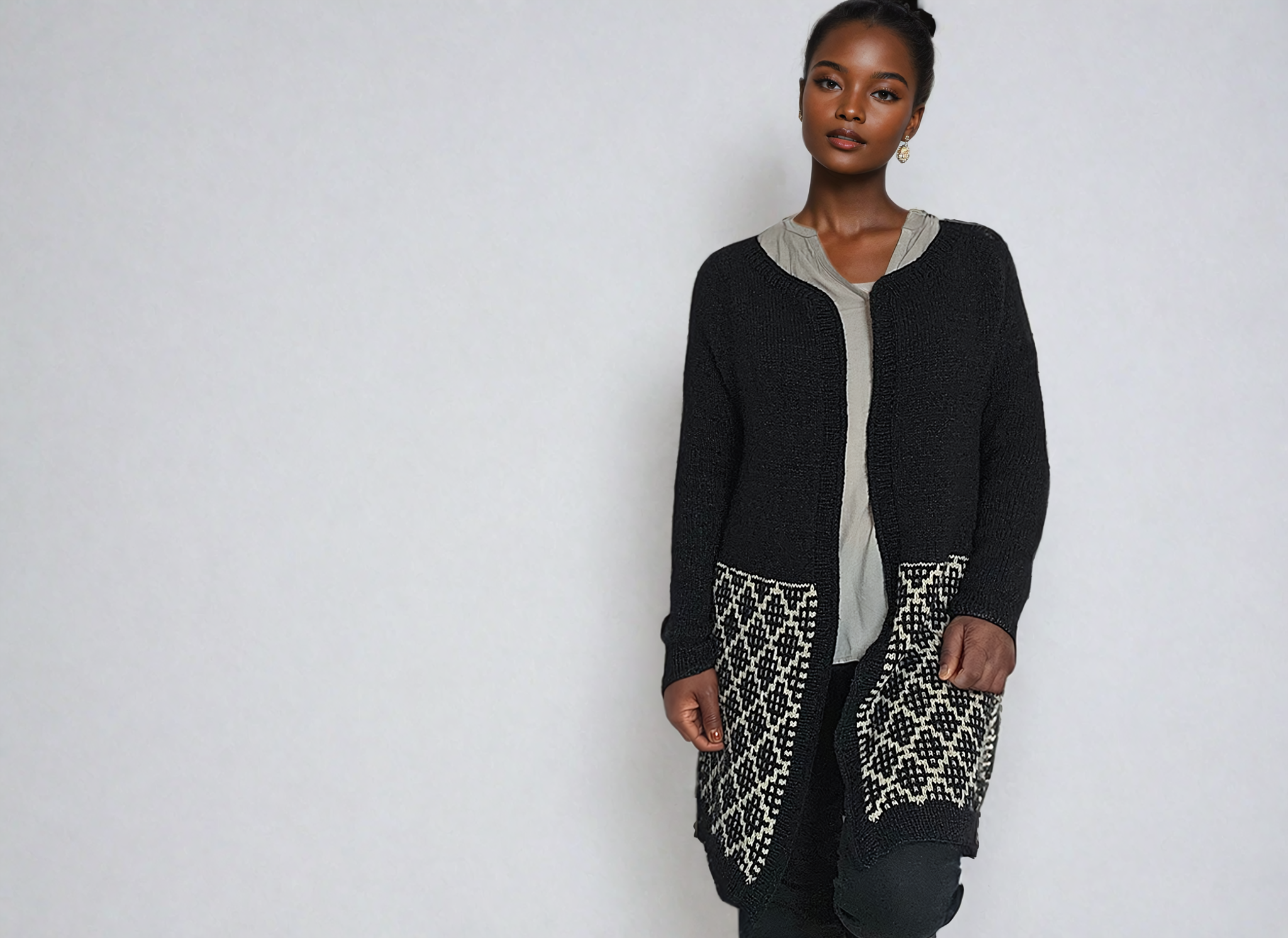 Vorderansicht offene Strickjacke Gina