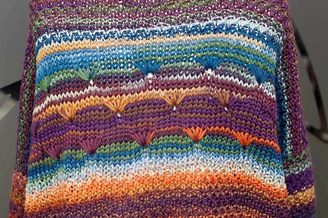 Detailansicht Blütenmuster Strickjacke Nastja